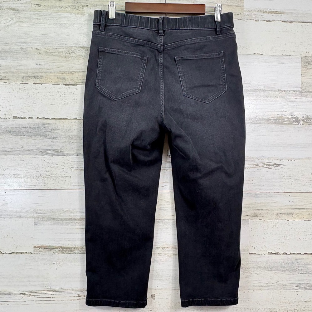 J. Jill Denim Cropped Jeans Women 10P Black High Rise Stretch Casual Petite - Picture 2 of 12